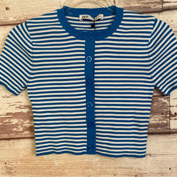 ZARA Knit Cropped Button Up Cardigan Sweater - Picture 5 of 11